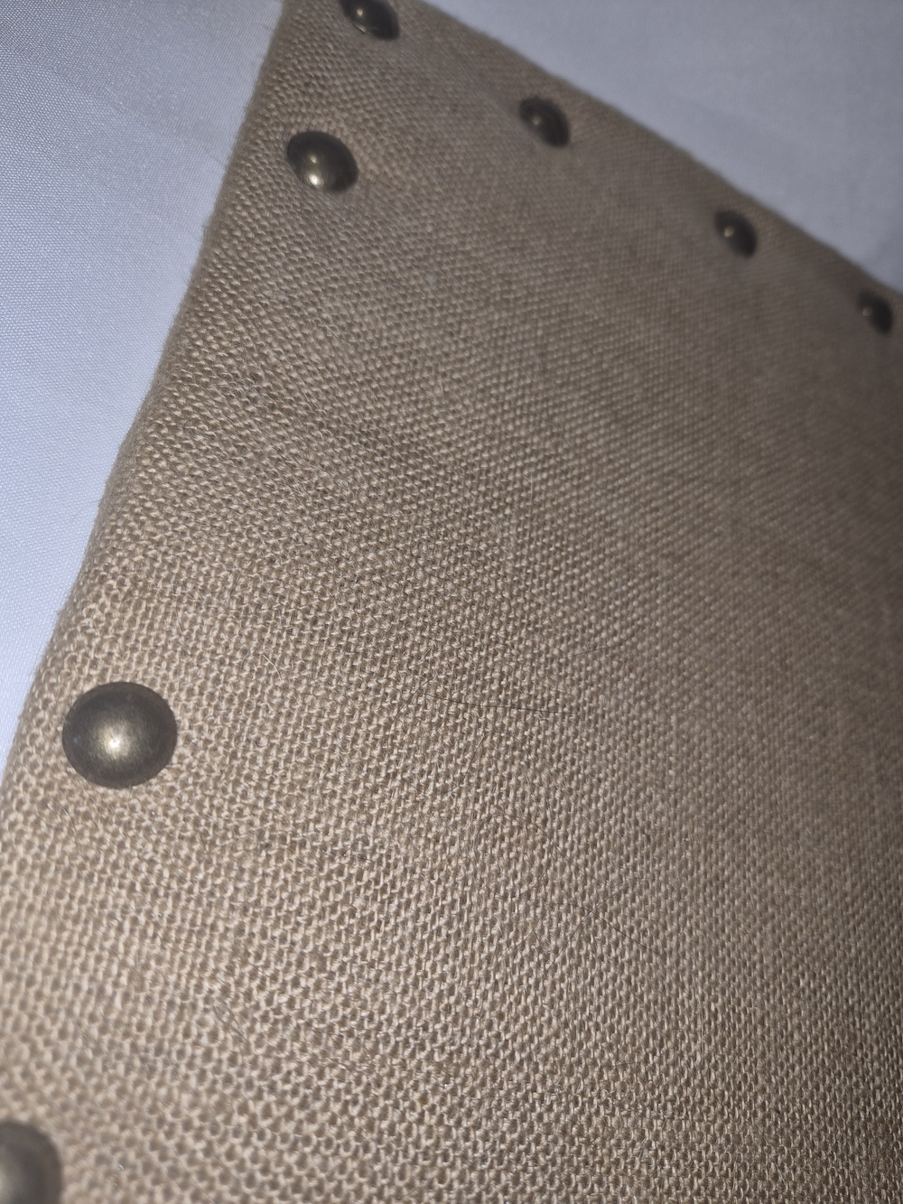Burlap Bulletin Board with Decorative Brass Tacks - Tan - Picture 2 of 6